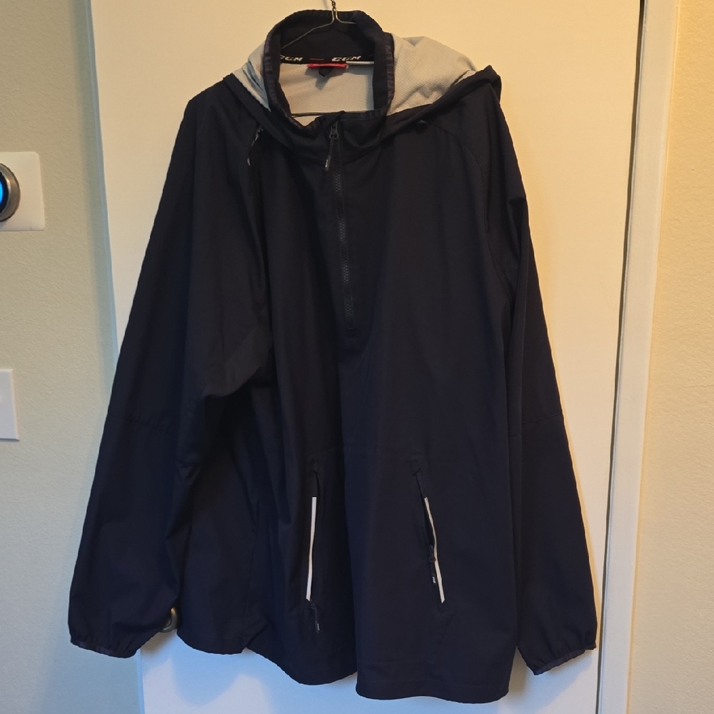CCM Dark Blue Windbreaker with Gray Hood